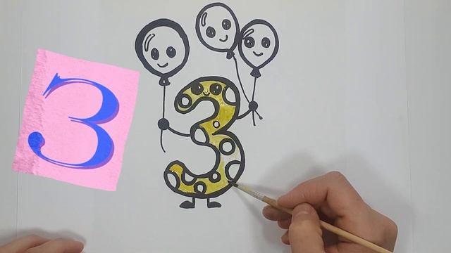 Learn to draw number three / Научитесь рисовать номер три / Belajar menggambar nomor tiga смотреть онлайн