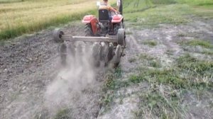 ДИСКОВАНИЕ МИНИТРАКТОРОМ // САМОДЕЛЬНАЯ ДИСКОВАЯ БОРОНА