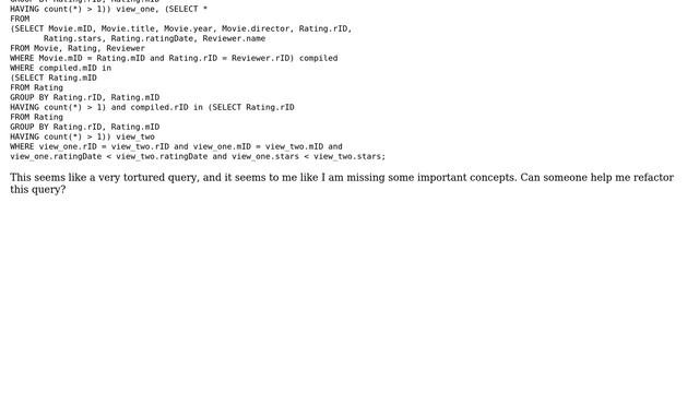 Simplify SQL query that utilizes GROUP BY and HAVING BY and uses aggregation смотреть онлайн