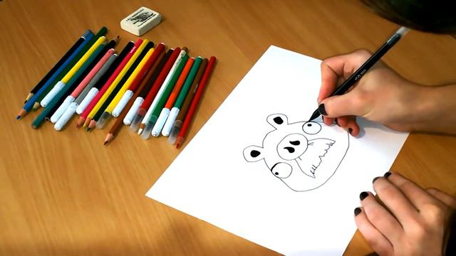 How to draw Angry birds Piggy with mustache смотреть онлайн
