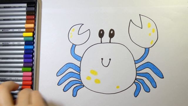 Как легко нарисовать краба How to draw a crab easily смотреть онлайн