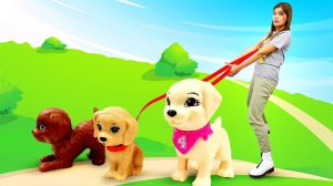 Животные в доме Барби! Ох уж эти куклы - классные видео для девочек. Делаем уборку