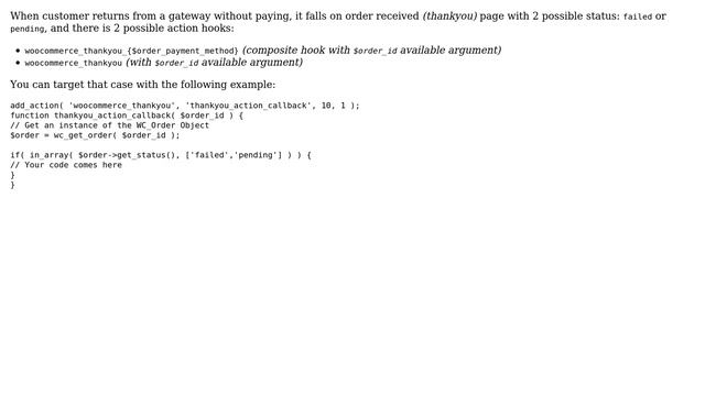 Wordpress: What is the action hook for an order that fails on frontend checkout in WooCommerce? смотреть онлайн