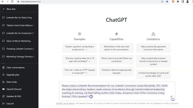 How to use CHATGPT to leave LinkedIN Recommendations for your LinkedIn Connections using AI. смотреть онлайн