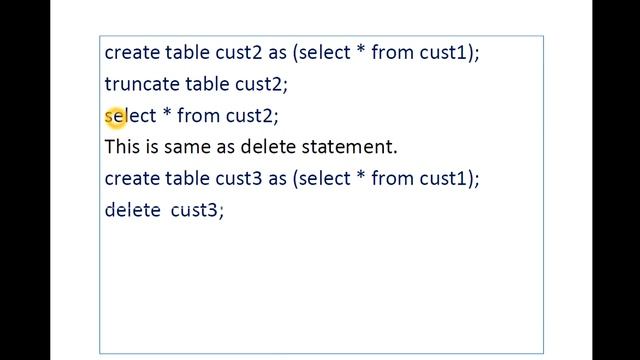 truncate delete|How to Truncate & Delete A Table |PRACTICAL SESSION ON DBMS|#ORACLE|#SQL|Lect#14 смотреть онлайн