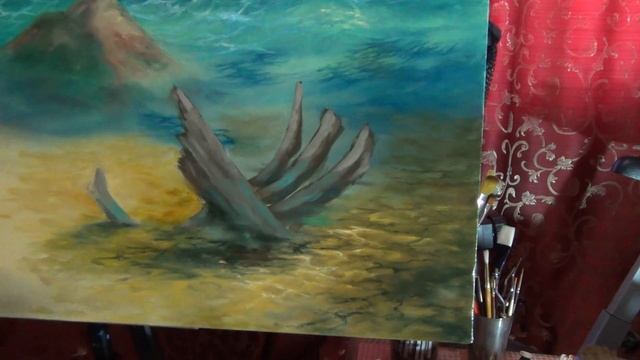 рисуем вместе. ПРОЗРАЧНАЯ ВОДА морской пейзаж смотреть онлайн