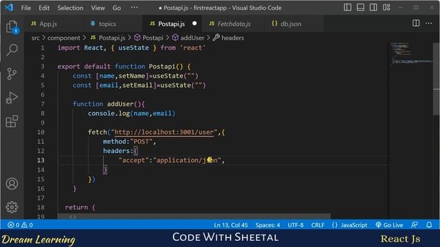 How to Post [add] Data to the API with React JS using Vite and Create React App in Hindi | React #2 смотреть онлайн