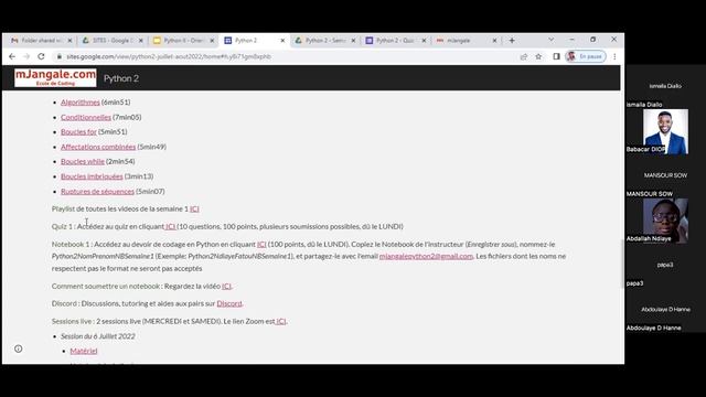 Session d'orientation Python 2 - Juillet 2022 смотреть онлайн
