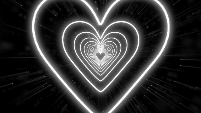 Black And White Heart Tunnel??Black And White Heart Background Video Loop [2 Hours]
