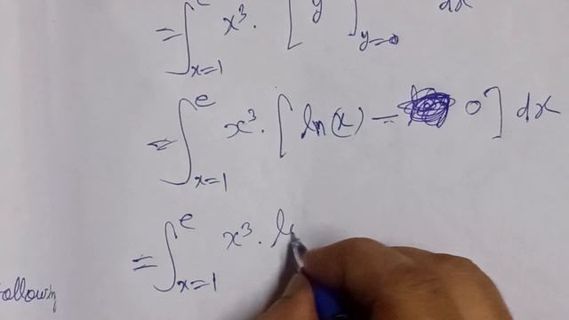 Show that,in the region D:1≤x≤e,0≤y≤ln(x),the following double integration ∫∫D x^3dA =3e^4+1/16. смотреть онлайн