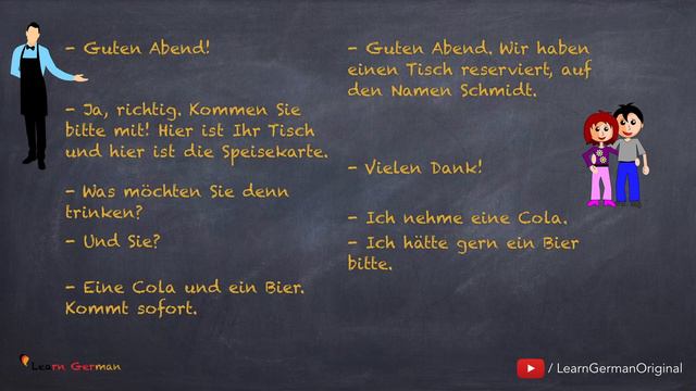 Speaking | Ordering in a restaurant | im Restaurant bestellen | Dialoge im Alltag | Learn German смотреть онлайн