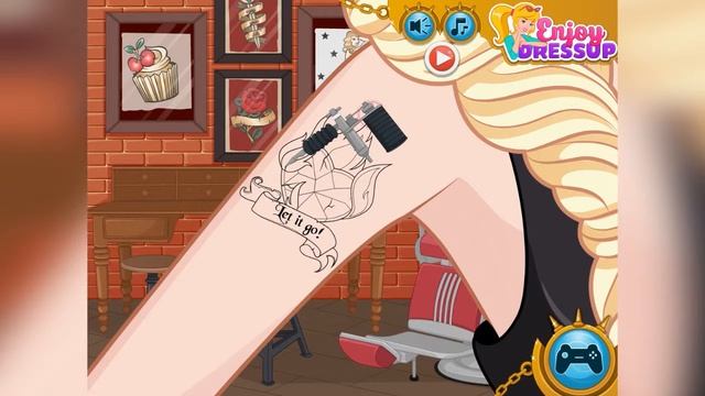 DISNEY FROZEN GAME: Elsa Tattoo Designer смотреть онлайн