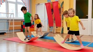 Занятия дошкольников на баланс-бордах в МБДОУ "Детский сад №184" Чебоксары