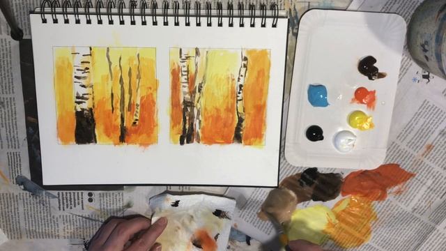 How to Paint Birch Trees With Acrylics Part 2 (Autumn Edition) | Step by Step Tutorial by Artist смотреть онлайн