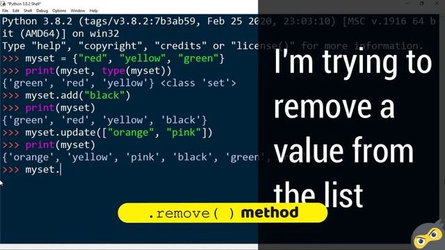 • Python Tutor 09 | Methods that use on SETs смотреть онлайн