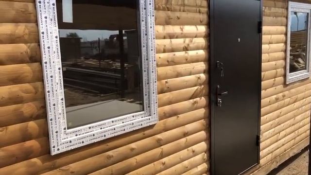 Бытовка деревянная В-4 с наружной отделкой из имитации бревна от Петербургского СтройБыта смотреть онлайн