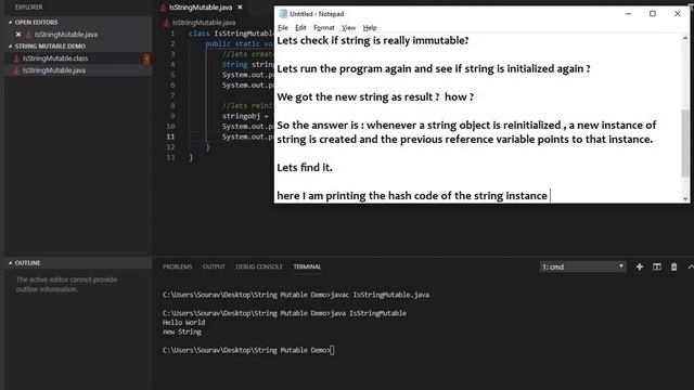Proving String immutable in Java || String or StringBuilder ? смотреть онлайн