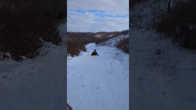 Sledding Chase Cam Fast Downhill