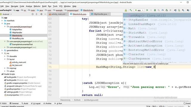 3 Json parsing in android using url with listview | hindi beginners | using url | recyclerview смотреть онлайн