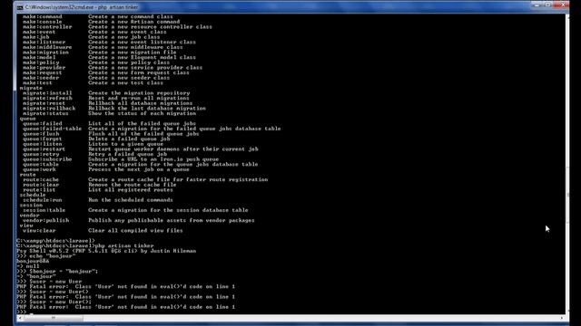 Laravel 5.1 (Windows) - 074 - tinker смотреть онлайн