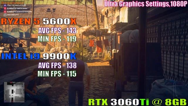 RYZEN 5 5600X Vs INTEL I9 9900K || RTX 3060Ti || PC GAMES TEST ||