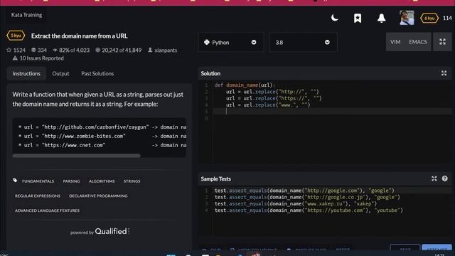 Day 2 - Extract the domain name from a URL | Codewars(Python, Javascript) смотреть онлайн