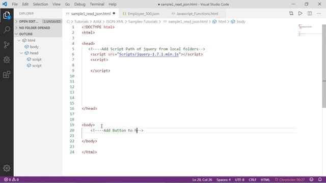 Read JSON local file Using JqueryAJAX смотреть онлайн