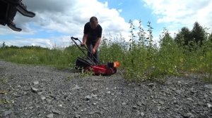 Ходовые испытания переделанной газонокосилки.