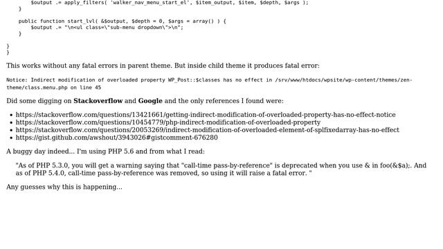 Wordpress: Indirect modification of overloaded property WP_Post::$classes has no effect смотреть онлайн