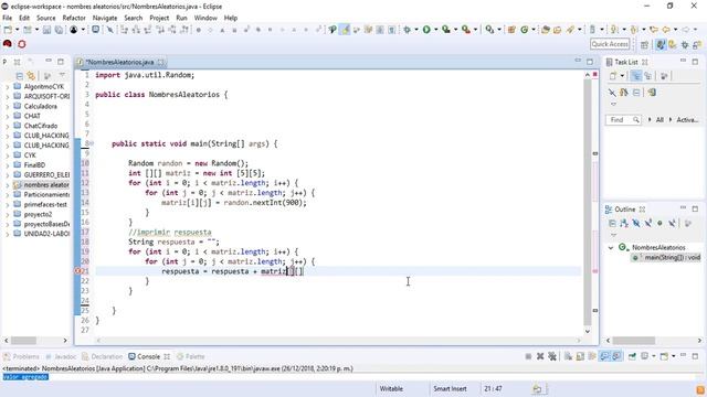 COMO CREAR UNA MATRIZ DE NÚMEROS ALEATORIOS, RANDOM O AL AZAR EN JAVA смотреть онлайн