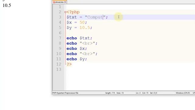Lecture no 03 PHP Variables смотреть онлайн