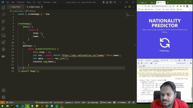 Implement a Nationality Predictor App using VueJS Framework смотреть онлайн