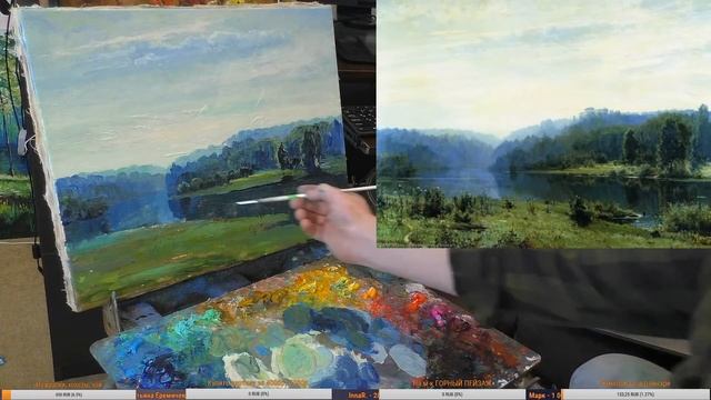 Как нарисовать пейзаж. Урок живописи маслом. Шишкин И.И. смотреть онлайн