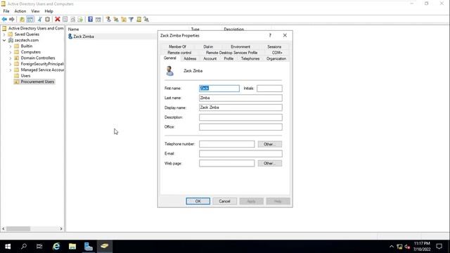 How to create user accounts in Active Directory Server 2019 смотреть онлайн