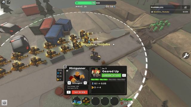 Great Wall of Golden Miniguns #3 Roblox Tower Defense Simulator смотреть онлайн
