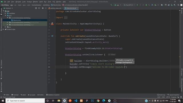 Alert Dialog Using Kotlin in Android Studio смотреть онлайн