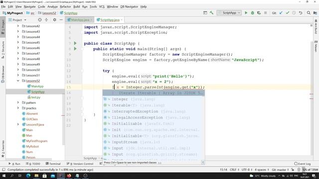 Java - урок 55.4 (Запуск скриптов в Java используя ScriptEngineManager, ScriptEngine.) смотреть онлайн