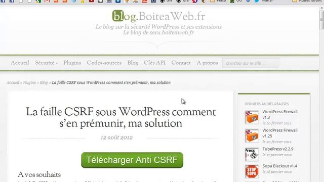 Immuniser WordPress de la faille CSRF смотреть онлайн