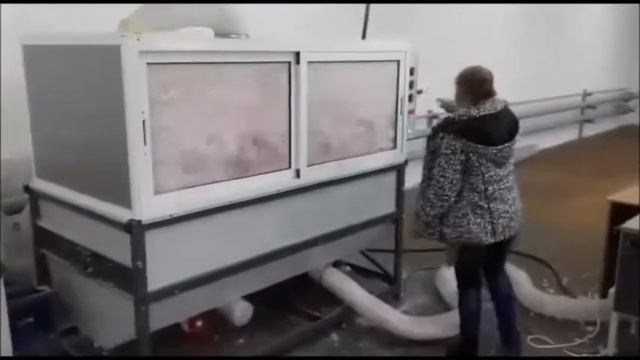 Линия  наполнения элементов мягкой мебели  и подушек. Миксер КСН-01 и нагнетатель НАГ-3. 
