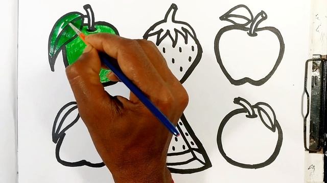 Learn how to draw fruits step by step | easy drawing, panting, colouring for kids and toddlers смотреть онлайн
