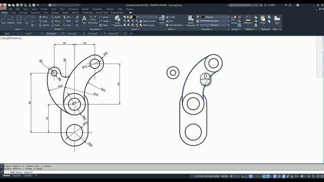 Соединяющие дуги AutoCAD смотреть онлайн