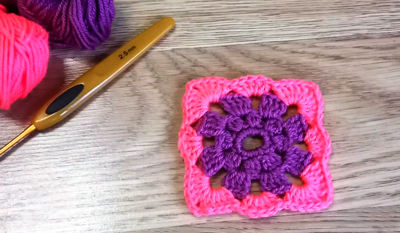 Квадратный МОТИВ крючком. Мастер-класс со схемой смотреть онлайн