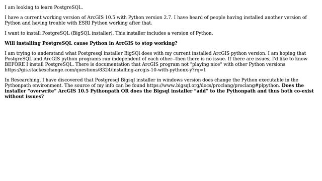 GIS: Installing PostgreSQL with ArcGIS Desktop without breaking Python? смотреть онлайн