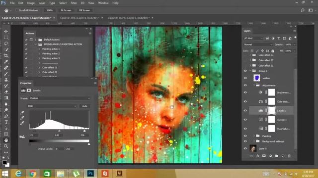 Michelangelo Painting Photoshop Action | Just One Click смотреть онлайн