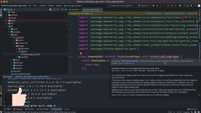 The class 'PreferredSizeWidget' can't be used as a mixin because it's neither a mixin class nor a . смотреть онлайн