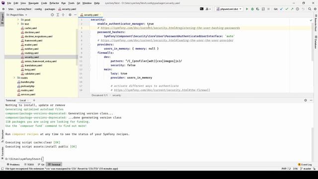 Установка пакета security в Symfony. О новой системе аутентификации. смотреть онлайн
