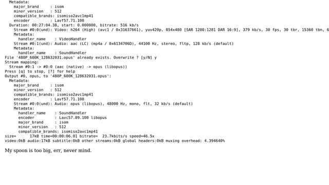 Ffmpeg, audio bitrate is too big смотреть онлайн