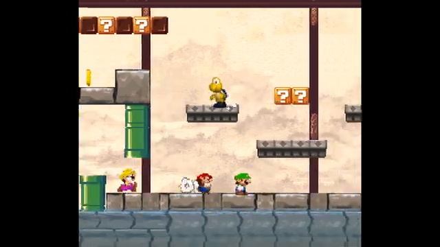 New Super Mario Land (SNES Homebrew) 4-Player Online Co-Op: World 4 + Ending смотреть онлайн