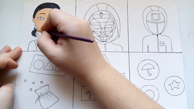 Как нарисовать Игра в кальмара.Игра в кальмара рисунок.Рисую Игра в кальмара арт.Drawing Squid Game смотреть онлайн