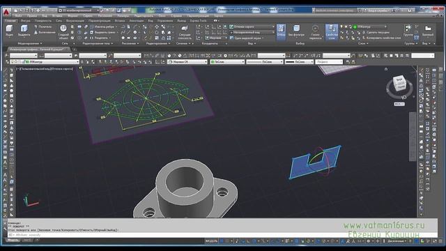 [3D моделирование в Автокад] Создание 3D детали в AutoCAD 3D из 2D чертежа смотреть онлайн